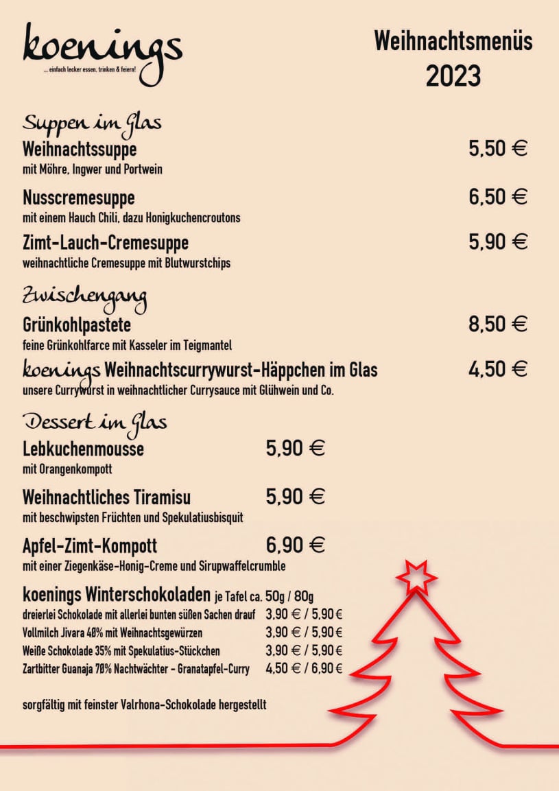 Weihnachtsmenüvorschläge - Suppen - Zwischengänge - Dessert - Schokoladen